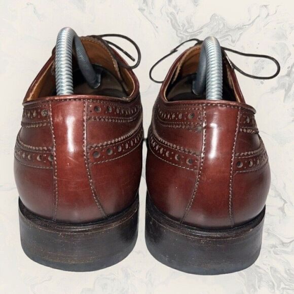 Franceschetti Wingtip Oxford Brown Leather Dress Shoes Mens Size 8 - Picture 3 of 8